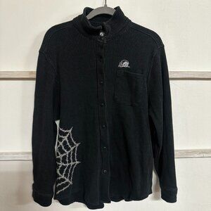 Lurking Class Black Waffle Button Down